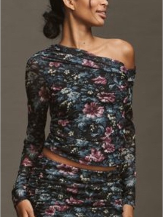 Anthropologie Tops - NWT By Anthropologie Mesh Long Sleeve Asymmetric Top